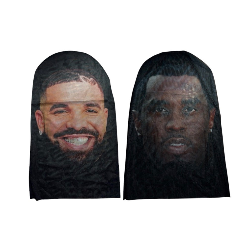 Realistic 3D Drake & Diddy Face Mask Balaclava Bundle Halloween Costume Shiesty