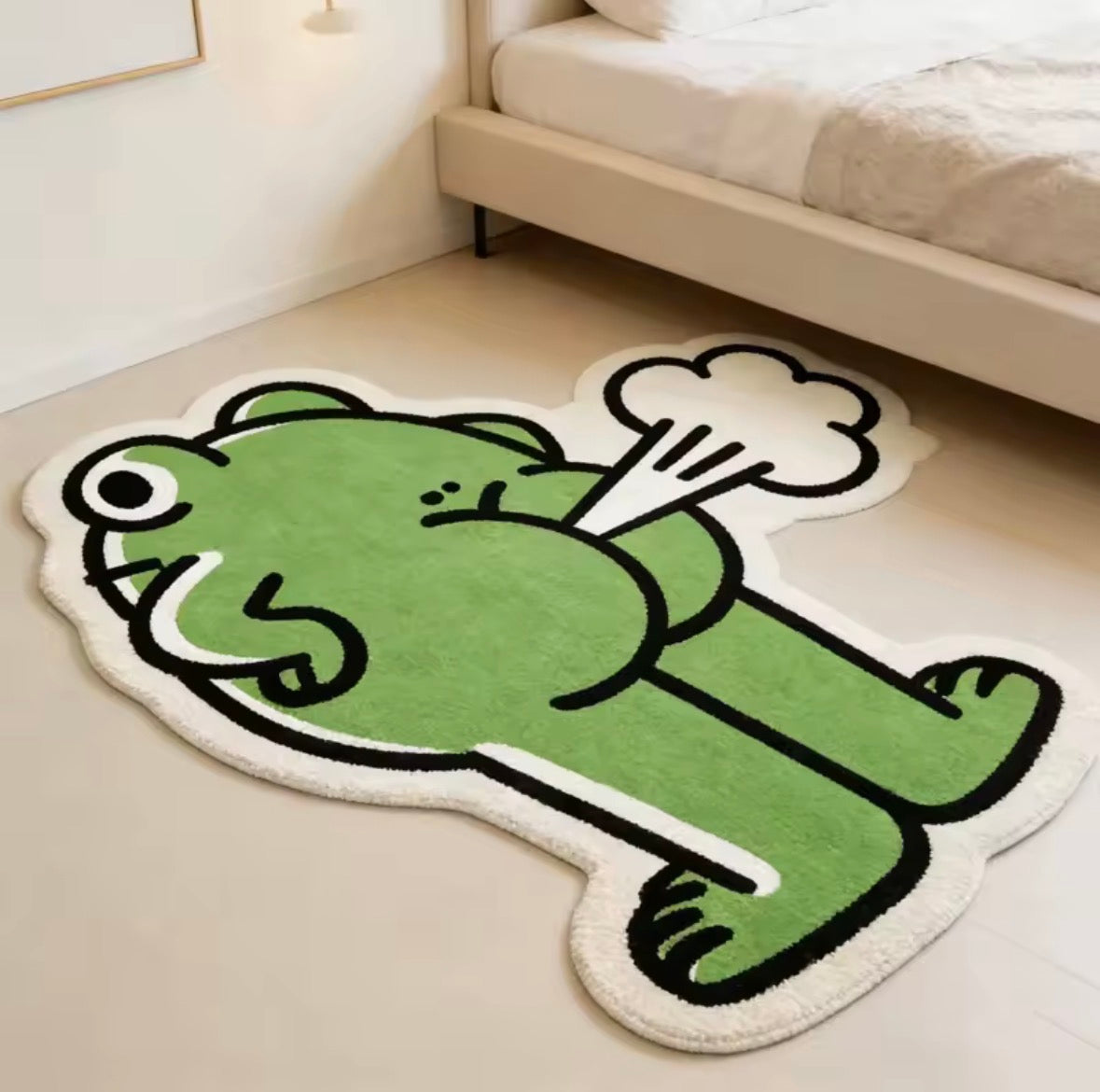 Weird Fart Frog Shaped Carpet 50x50cm Soft Fun Rug Kids Room Bedroom Decor Gift
