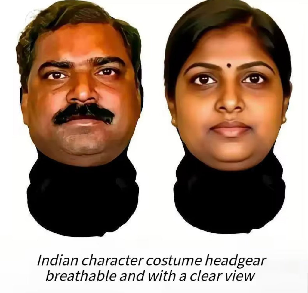 Funny Indian Celebrity Full Face Mesh Mask Abstract Cosplay Party Headgear Outdoor Cycling Balaclava - S7teestore
