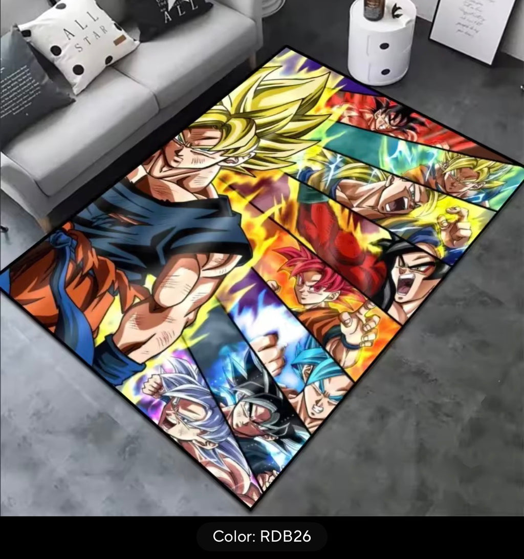 Irregular Area Rugs Anime Dragon Ball Z Goku Different Forms Custom Rug Handmade Carpet Area Rug for Home Decor