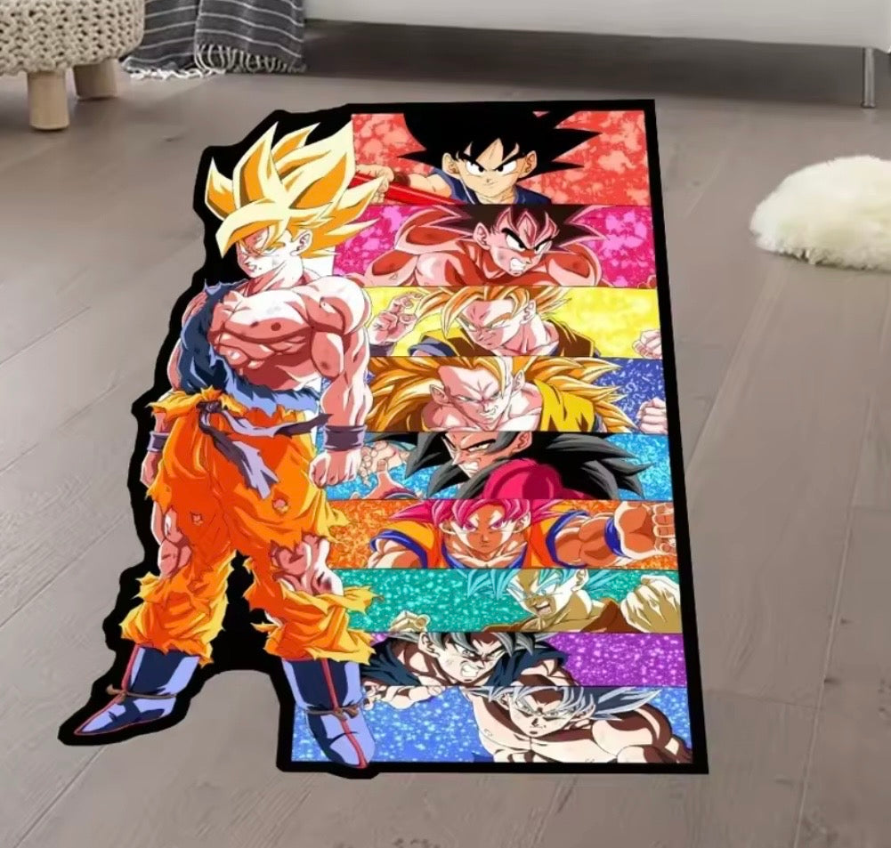 Irregular Area Rugs Anime Dragon Ball Z Goku Different Forms Custom Rug Handmade Carpet Area Rug for Home Decor