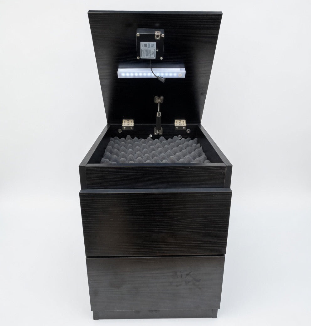 Modern Wood Nightstand with Secret Compartment & Electronic Lock | Hidden Jewelry Organizer Drawer Cabinet Storage | OverSeas Shipping Worldwide approx 8-16 days |