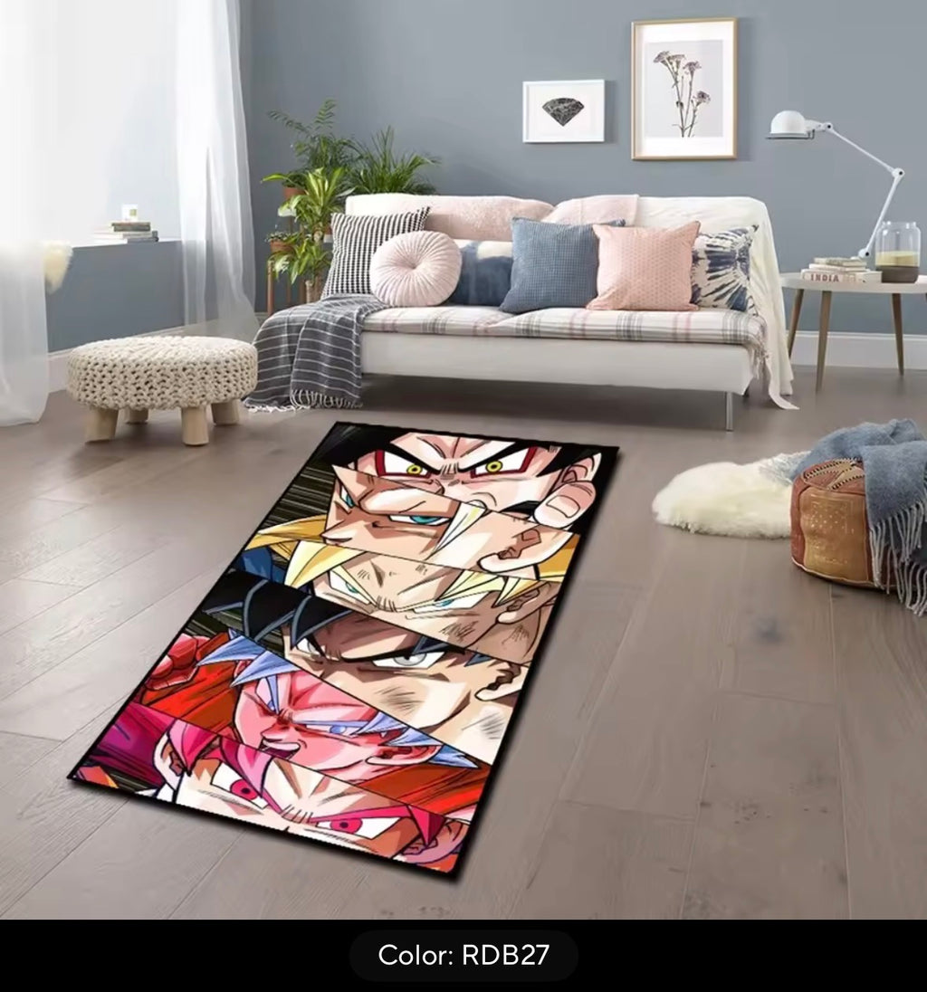 Irregular Area Rugs Anime Dragon Ball Z Goku Different Forms Custom Rug Handmade Carpet Area Rug for Home Decor