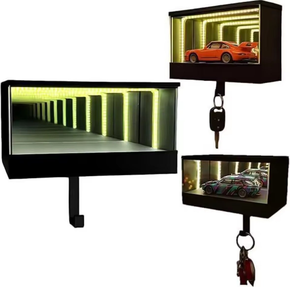 Car Garage Key Holder with Garage Hook Fun Garage Keychain Wall Hanging Car Key Holder Easy Installation Wall Decoration (Copy) - S7teestore