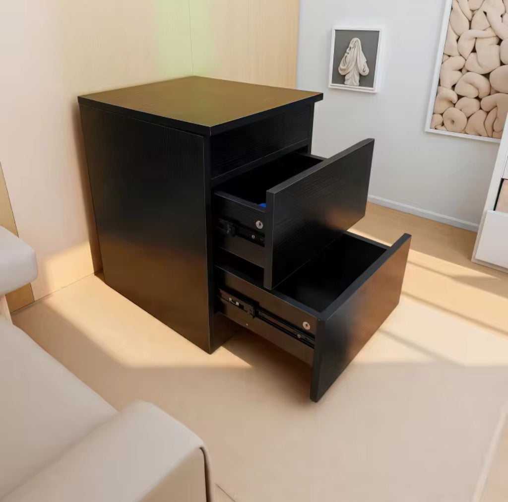 Modern Wood Nightstand with Secret Compartment & Electronic Lock | Hidden Jewelry Organizer Drawer Cabinet Storage | OverSeas Shipping Worldwide approx 8-16 days |