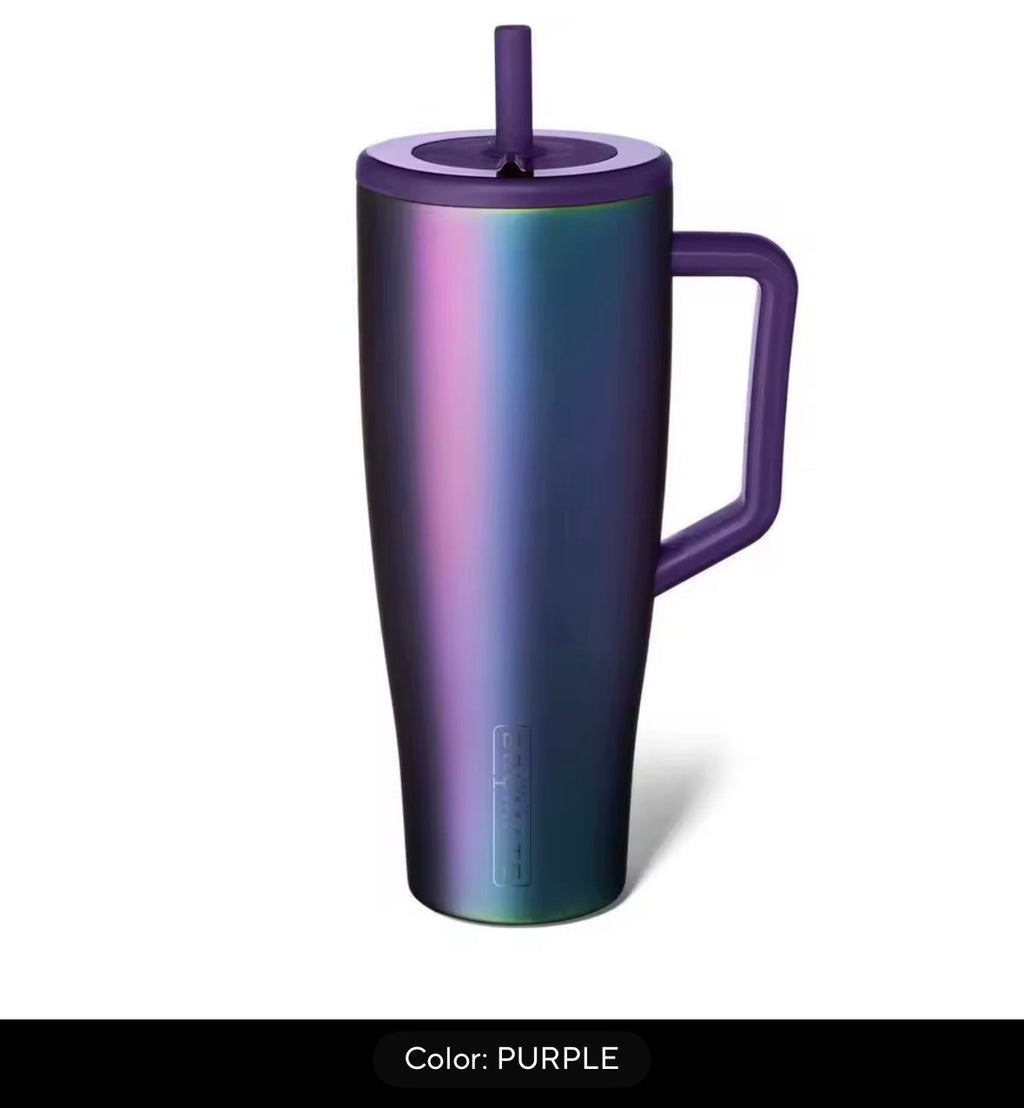BruMate 30/40 oz Tumbler with Handle and Straw Thermos Cup with Handle Tumbler Cup Coffee Insulated Bottle Car Vacuum Flasks - S7teestore