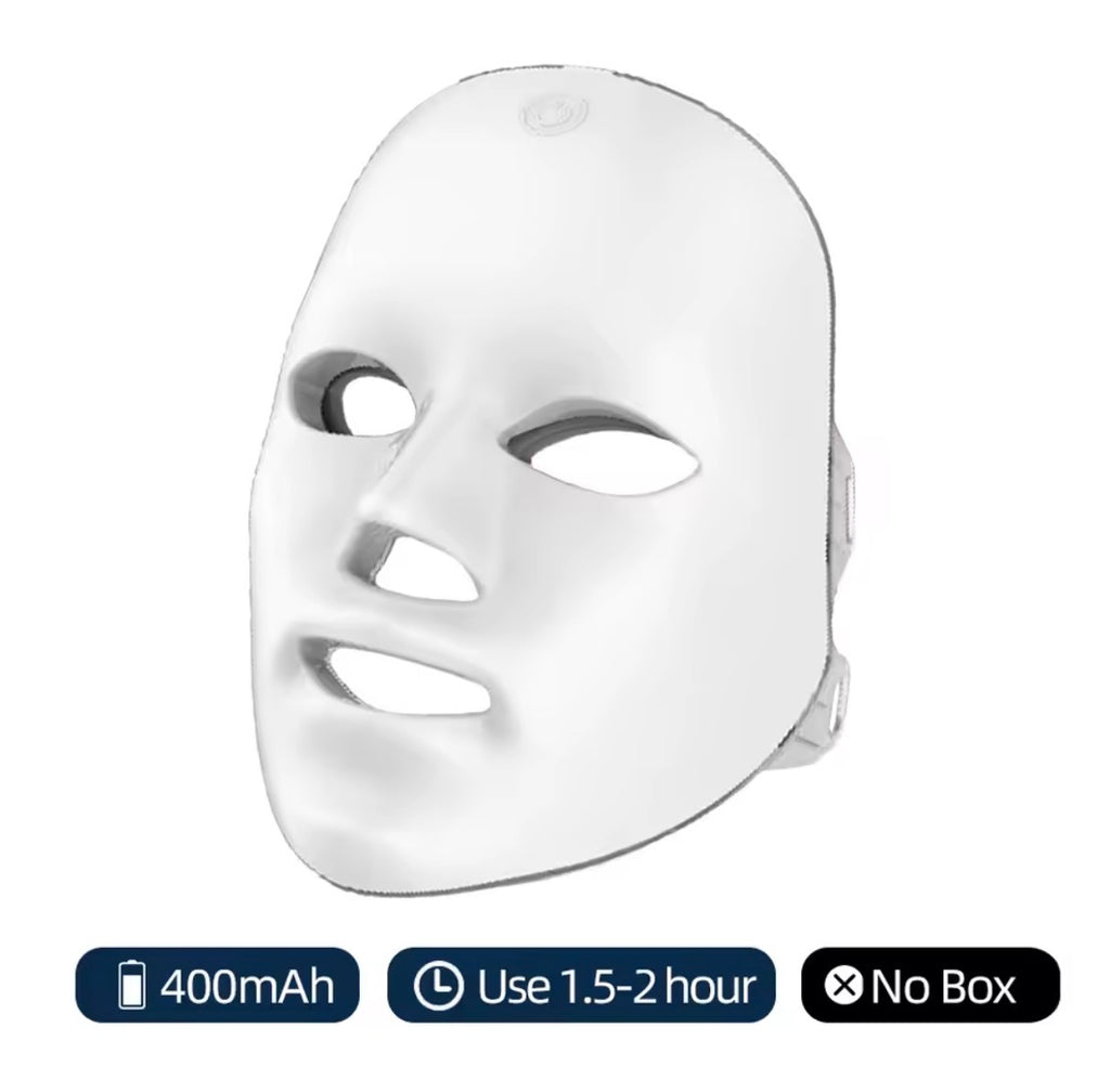 Rechargeable 7-Color LED Photon Facial Mask | Light Therapy Skin Rejuvenation, Face Lifting & Whitening Beauty Device | 400mAh Home Use