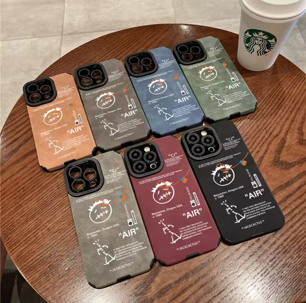 Travis Scott Luxury Sneaker Skateboard Phone Case | Premium Suede Leather for iPhone 11-17 Pro Max