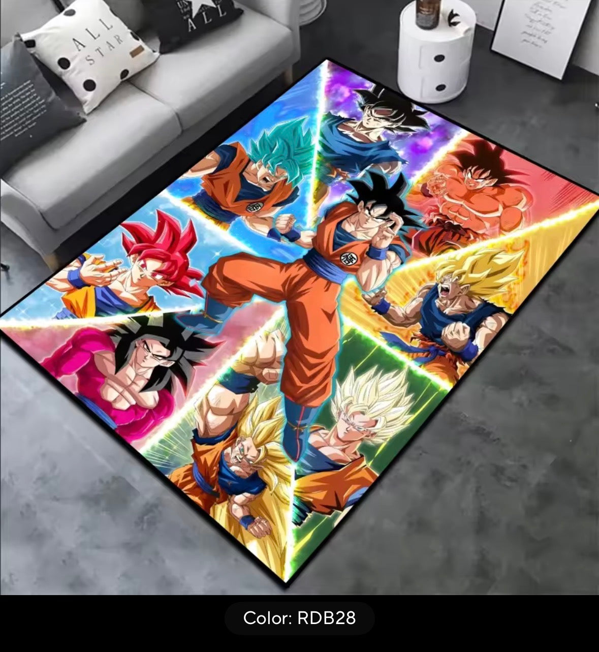 Irregular Area Rugs Anime Dragon Ball Z Goku Different Forms Custom Rug Handmade Carpet Area Rug for Home Decor