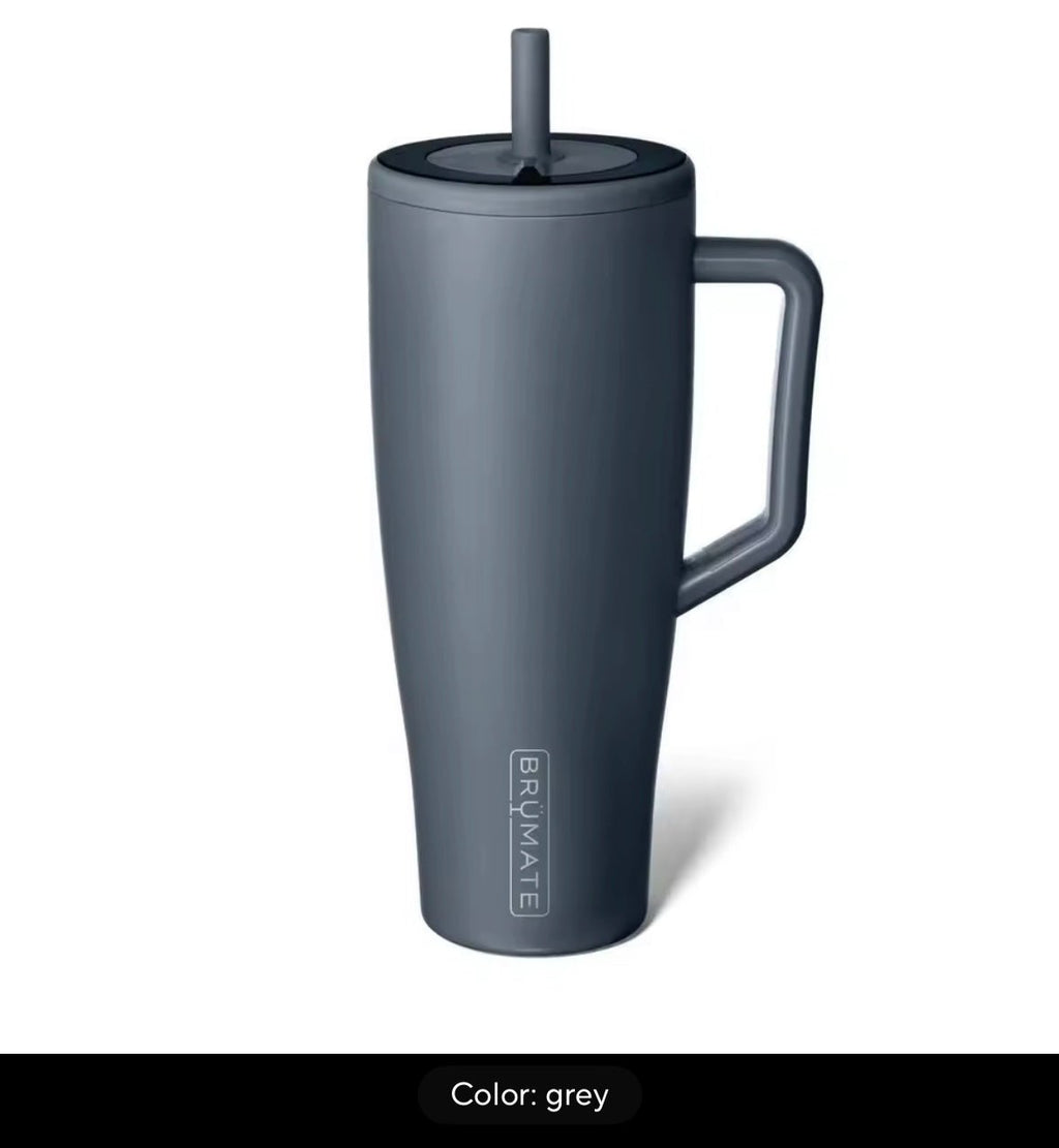 BruMate 30/40 oz Tumbler with Handle and Straw Thermos Cup with Handle Tumbler Cup Coffee Insulated Bottle Car Vacuum Flasks - S7teestore