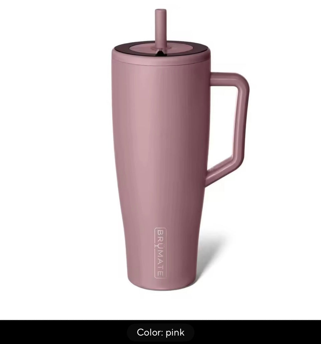 BruMate 30/40 oz Tumbler with Handle and Straw Thermos Cup with Handle Tumbler Cup Coffee Insulated Bottle Car Vacuum Flasks - S7teestore