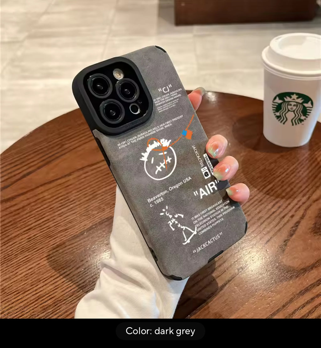 Travis Scott Luxury Sneaker Skateboard Phone Case | Premium Suede Leather for iPhone 11-17 Pro Max