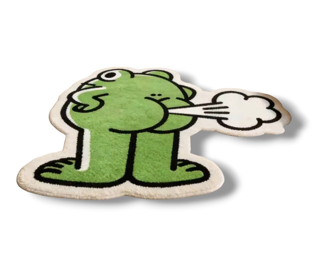 Weird Fart Frog Shaped Carpet 50x50cm Soft Fun Rug Kids Room Bedroom Decor Gift