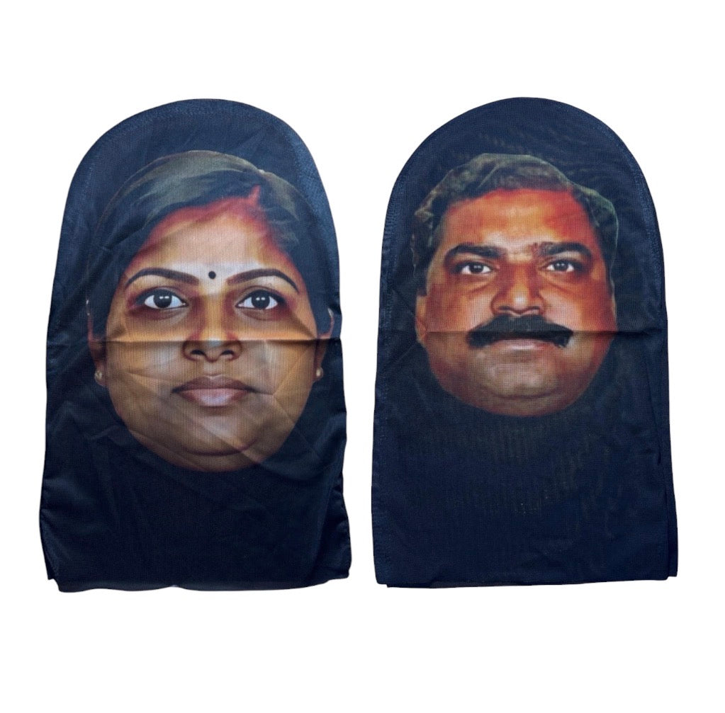Realistic 3D Indian Meme Guy & Girl Face Mask Balaclava Bundle Halloween Costume