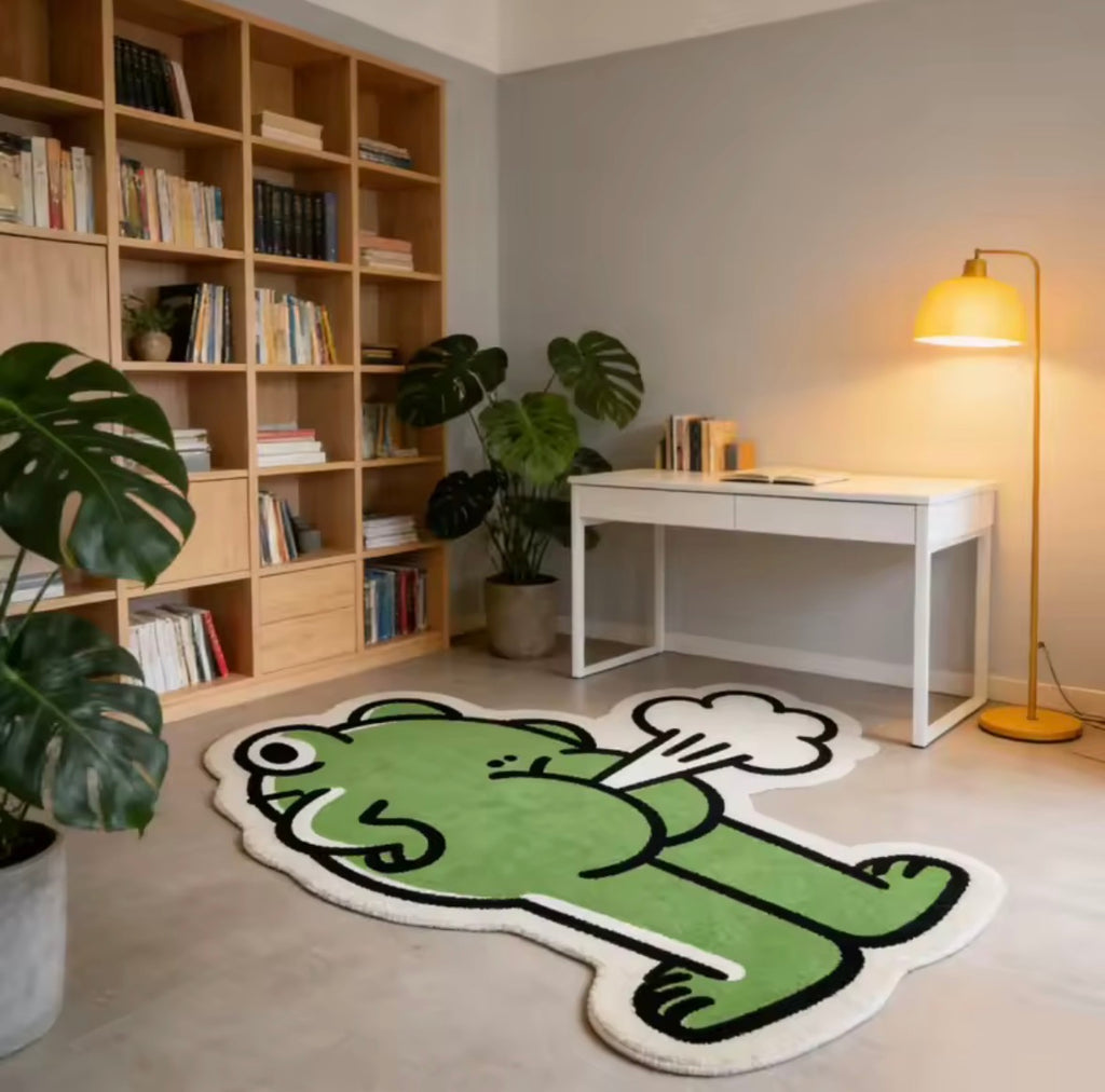 Weird Fart Frog Shaped Carpet 50x50cm Soft Fun Rug Kids Room Bedroom Decor Gift