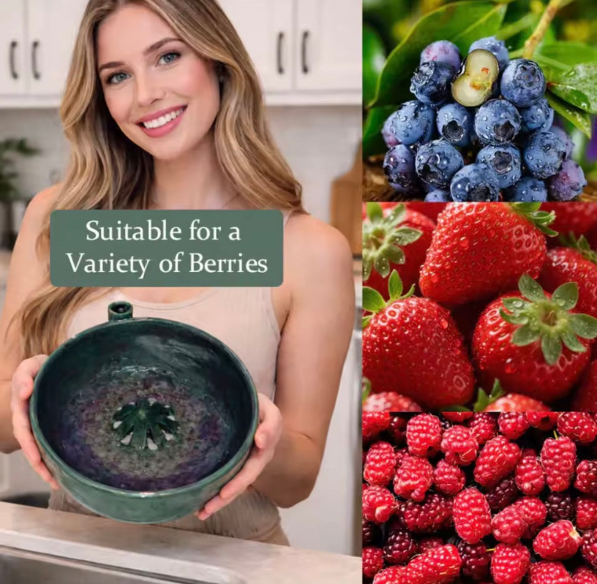 Homestyle Swirling Berry Washer Bowl – Self-Spinning 360° Vortex Fruit & Veggie Cleaner with Easy Drain - Fast Worldwide shipping ( 7-12 days approx )