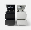 Modern Wood Nightstand with Secret Compartment & Electronic Lock | Hidden Jewelry Organizer Drawer Cabinet Storage | OverSeas Shipping Worldwide approx 8-16 days |