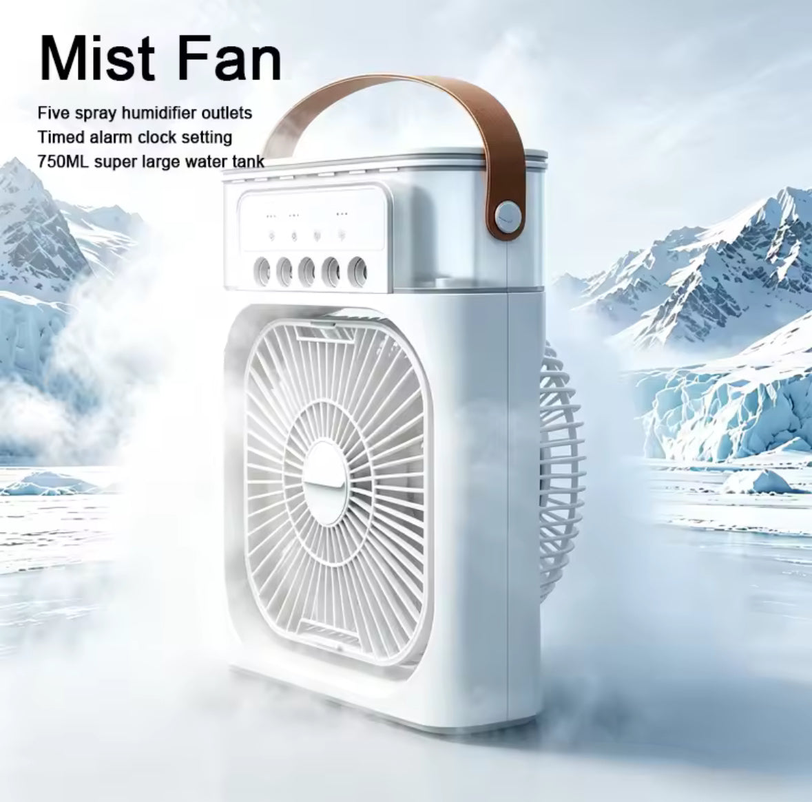 Portable Water Mist Spray Fan USB - 3 Speed Desktop Humidifier Cooler | Mini Personal Air Conditioner for Office Dorm Bedroom - Fast shipping worldwide free