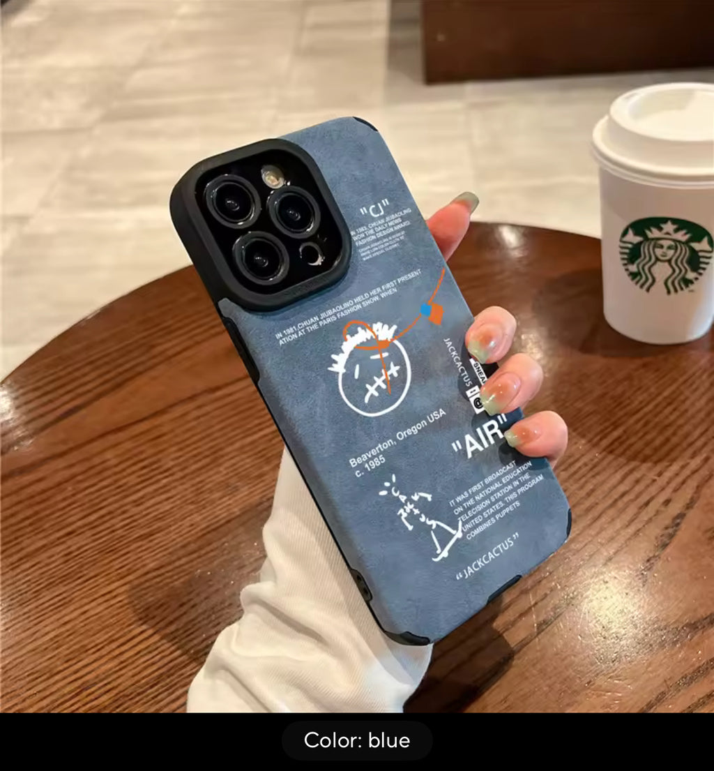 Travis Scott Luxury Sneaker Skateboard Phone Case | Premium Suede Leather for iPhone 11-17 Pro Max