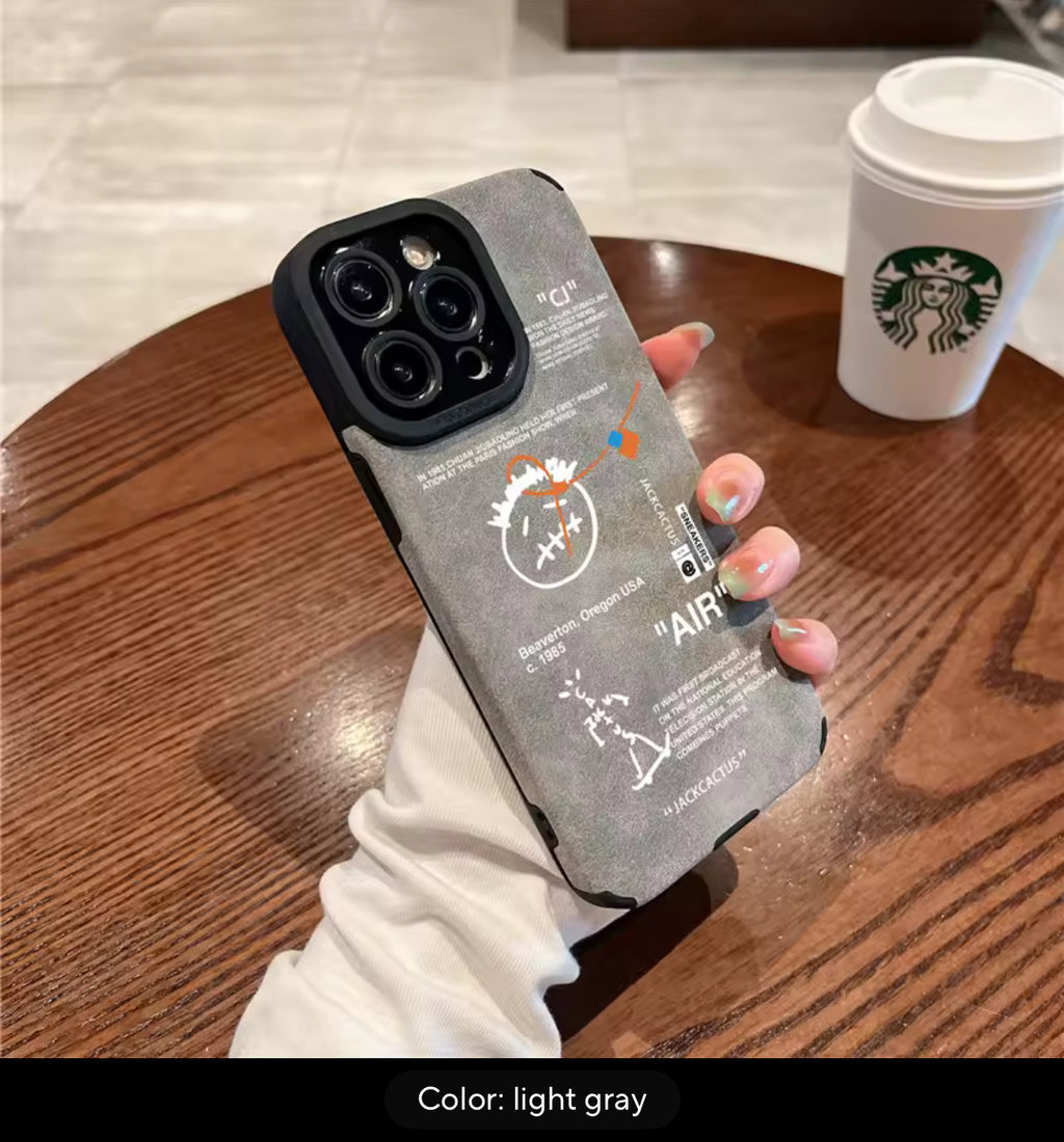 Travis Scott Luxury Sneaker Skateboard Phone Case | Premium Suede Leather for iPhone 11-17 Pro Max