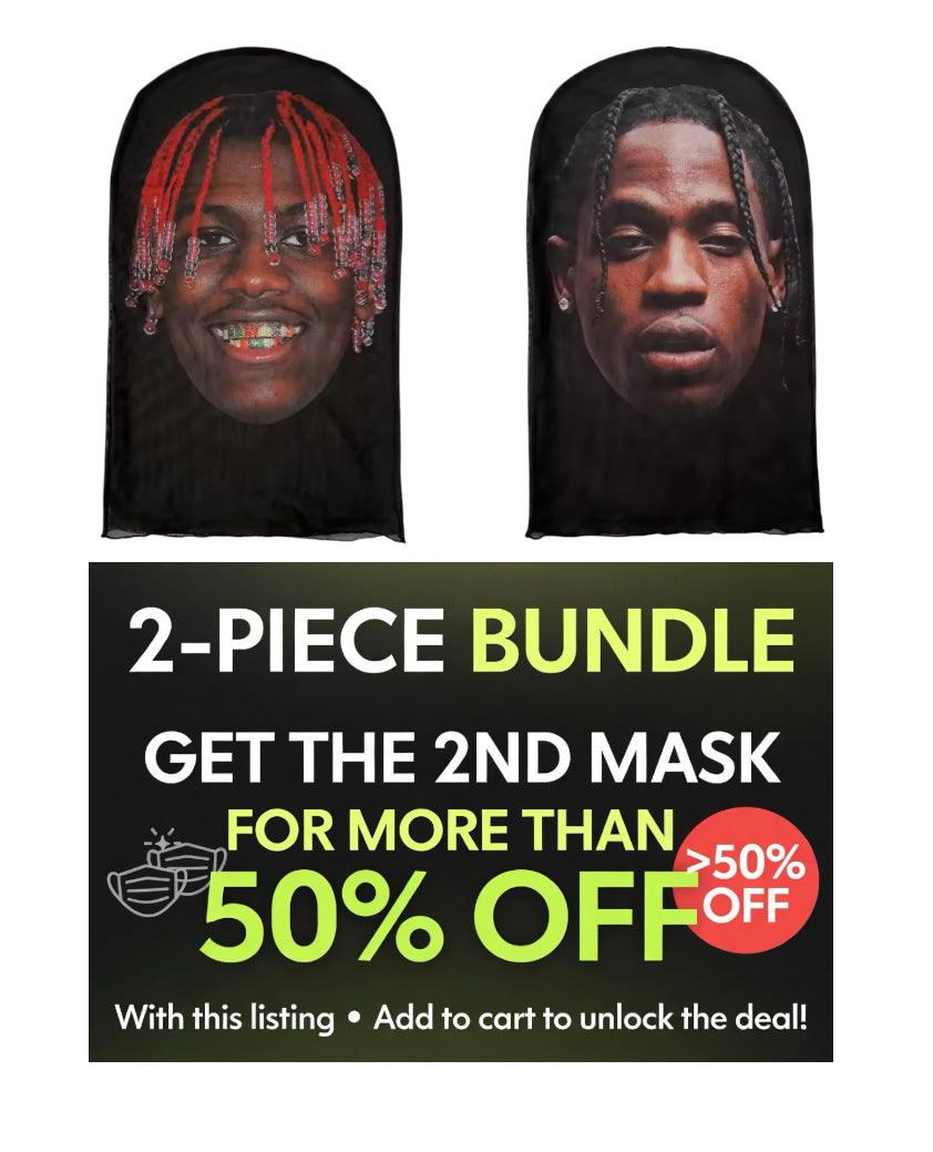 Lil Yachty & Travis Scott 2-Piece Face Mask Bundle | Buy 1 Get 2nd 50%+ OFF