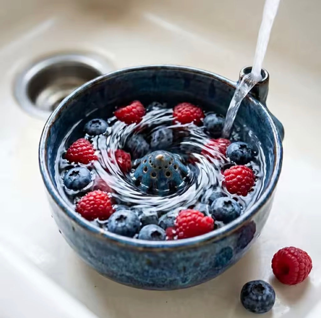 Homestyle Swirling Berry Washer Bowl – Self-Spinning 360° Vortex Fruit & Veggie Cleaner with Easy Drain - Fast Worldwide shipping ( 7-12 days approx )