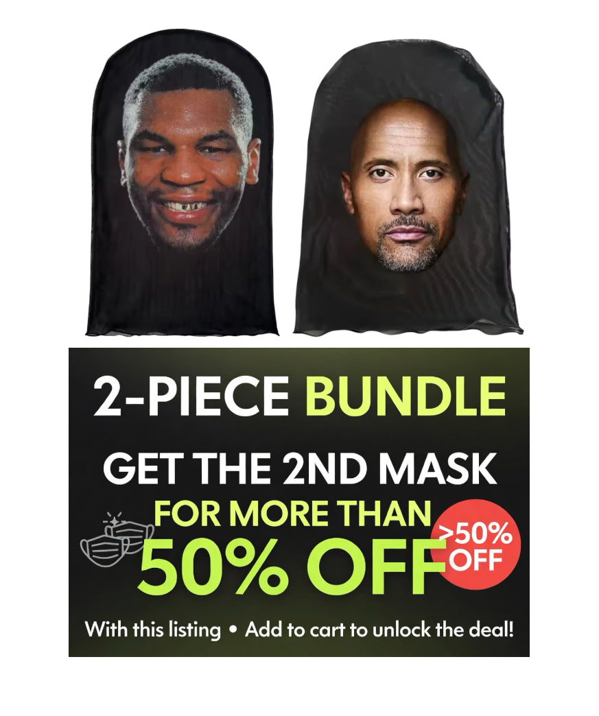 The Rock & Mike Tyson 2-Piece Face Mask Bundle | Buy 1 Get 2nd 50%+ OFF