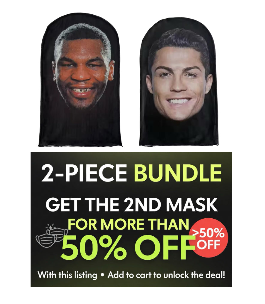 Mike Tyson & Cristiano Ronaldo 2-Piece Face Mask Bundle | Buy 1 Get 2nd 50%+ OFF